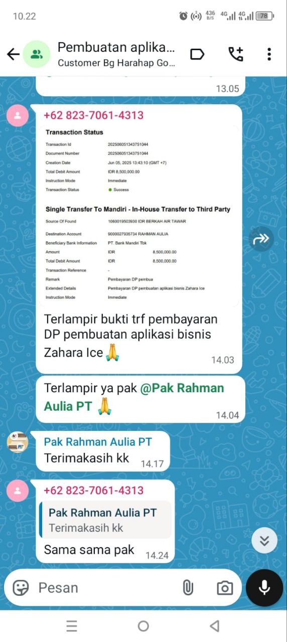 Testimoni pelanggan via WhatsApp (2)